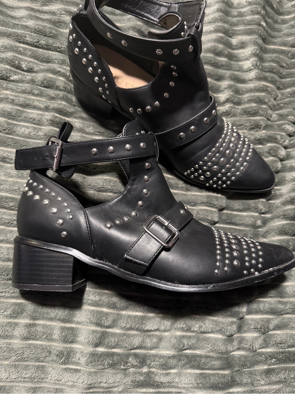City Chic Black Studded Ankle Boots